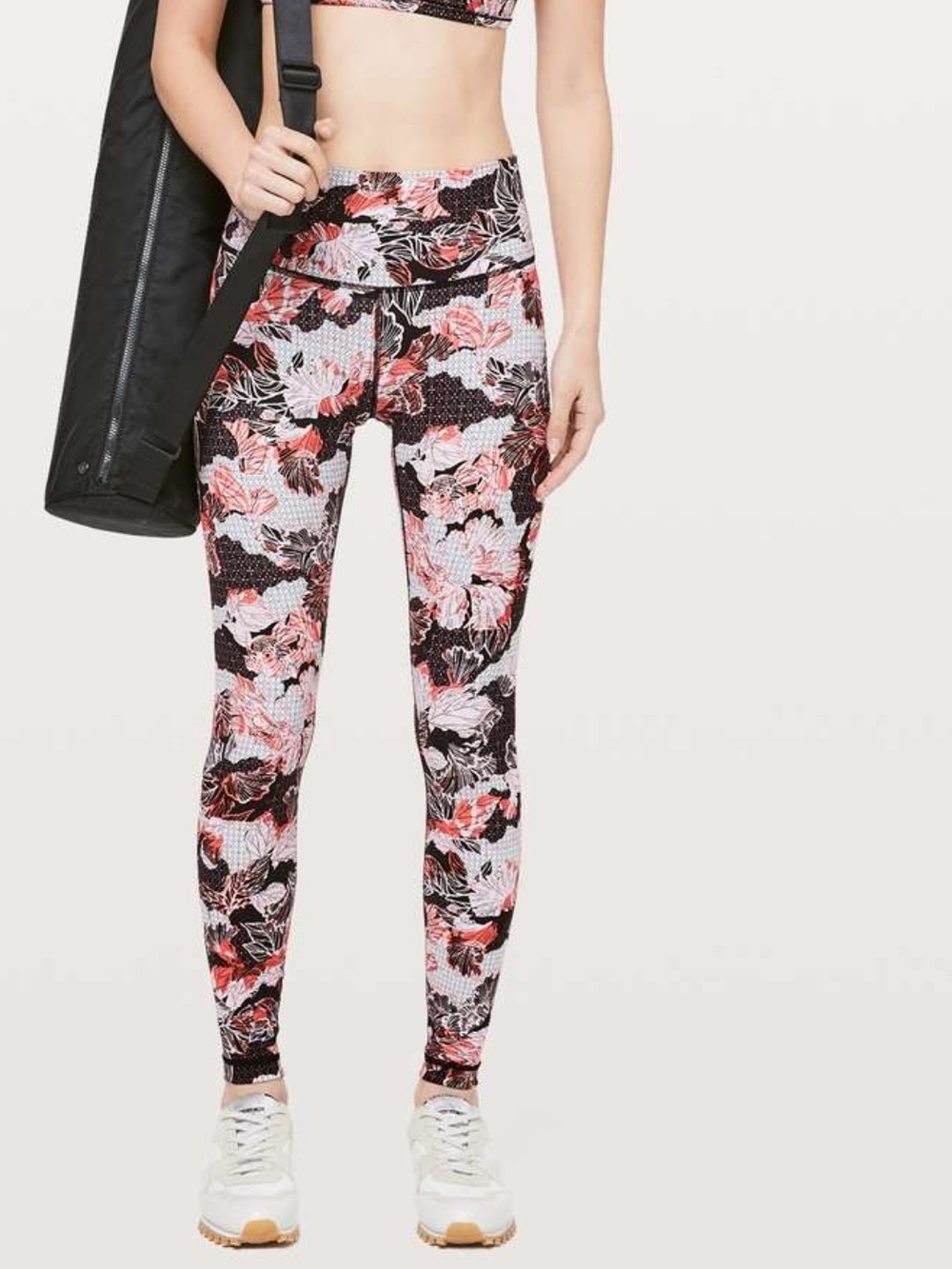 Lululemon Women's Floral Pink Black Activewear Bottoms